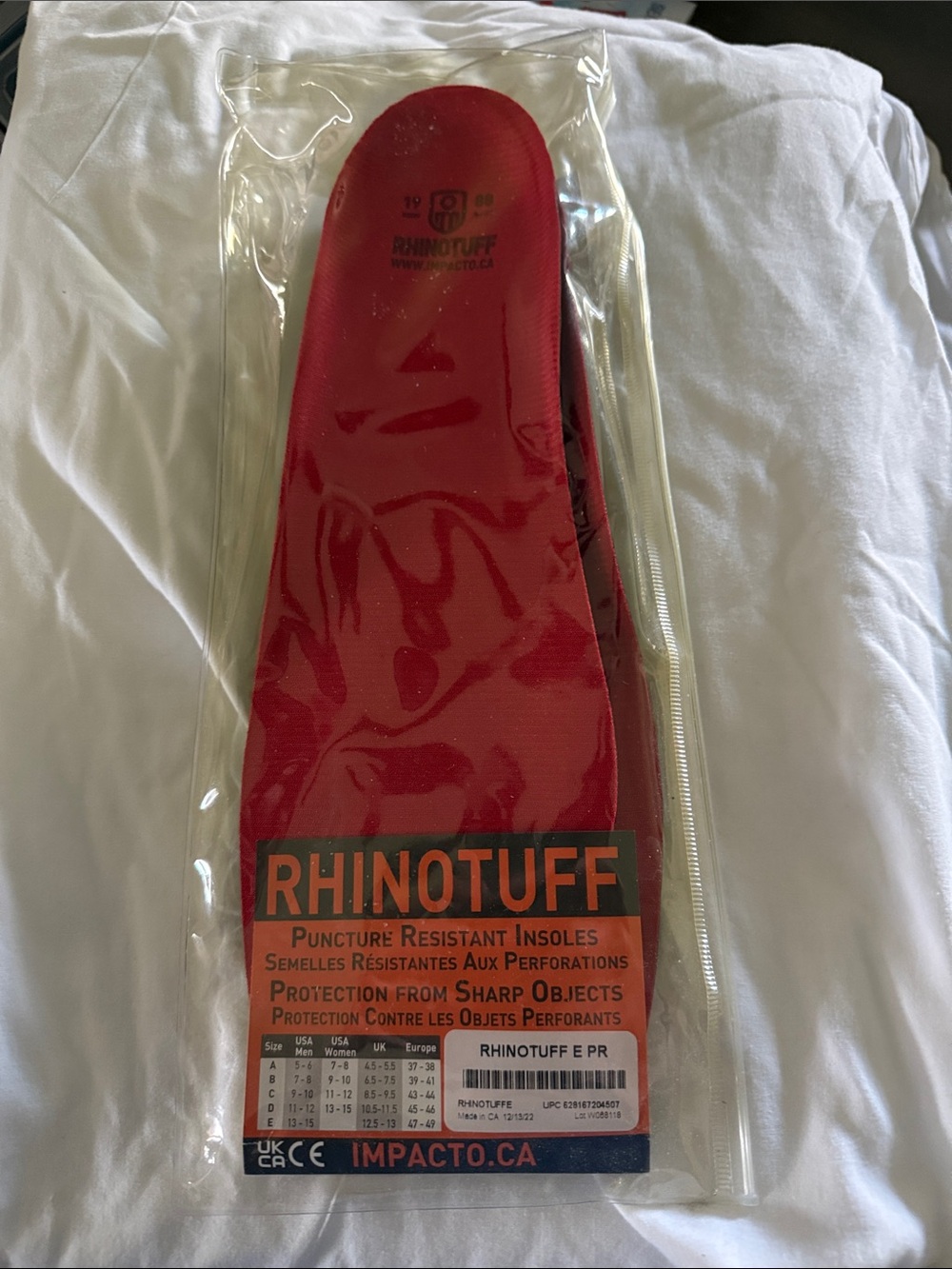 RHINOTUFF Puncture Resistant Red Insoles